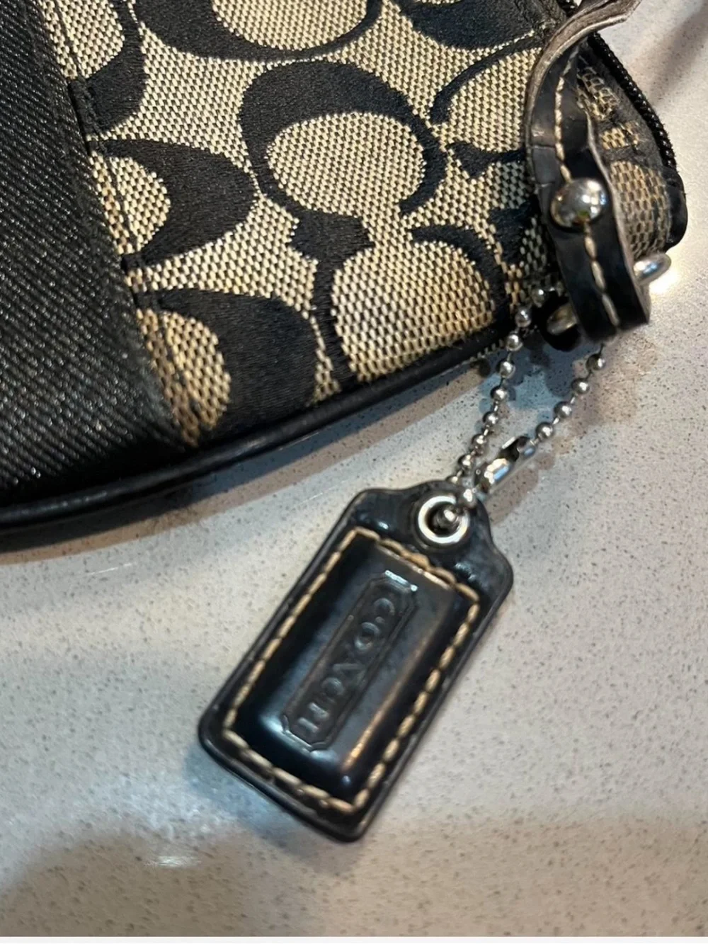 Coach Black Y2K Style Signature Canvas Wristlet